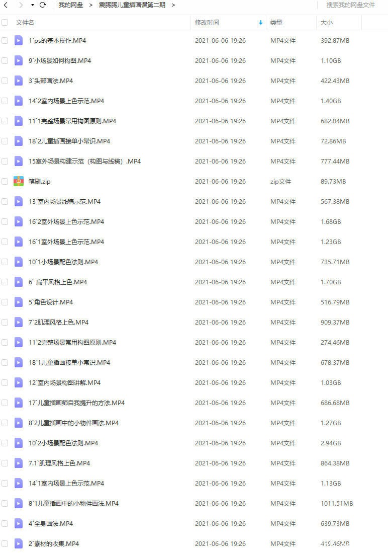 震腾腾儿童插画课第二期2020年【画质不错有笔刷】