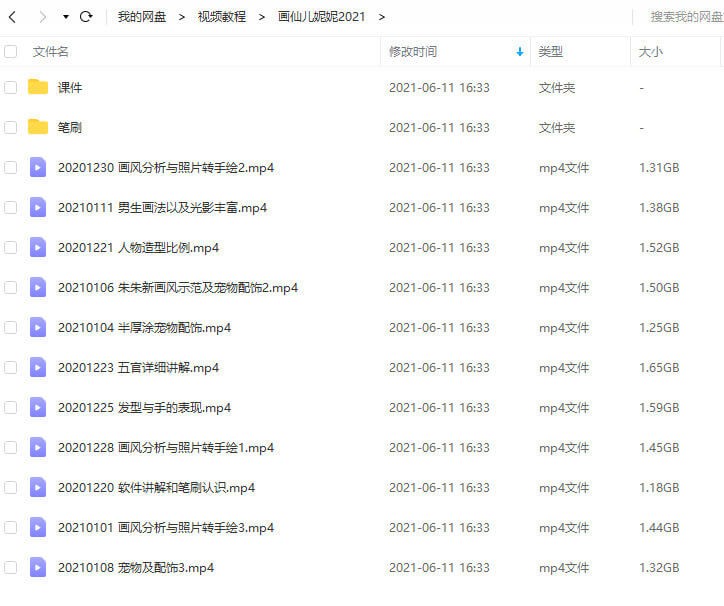 画仙儿妮妮ipad插画课2021年1月