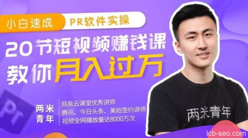 小白速成PR软件实操:20节短视频赚钱课,教你月入过万