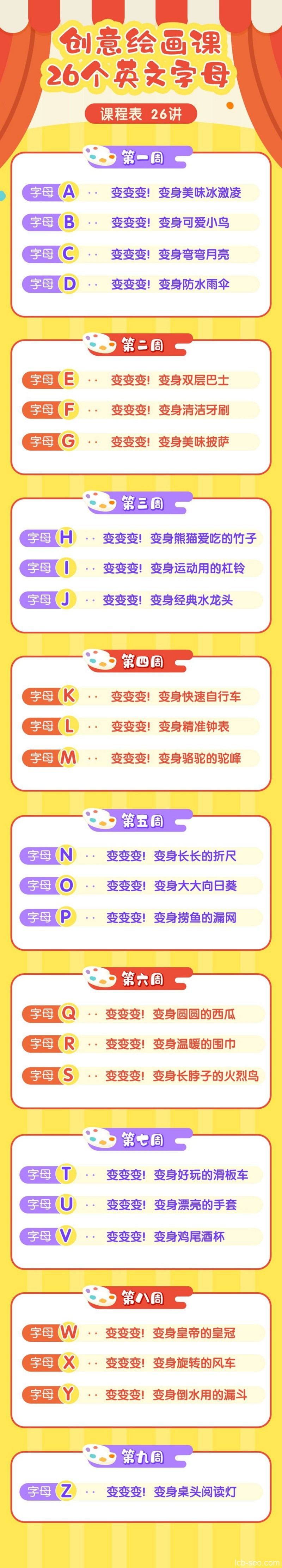 创意绘画课26个英文字母