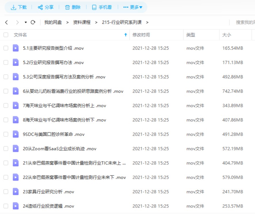 行业研究系列课