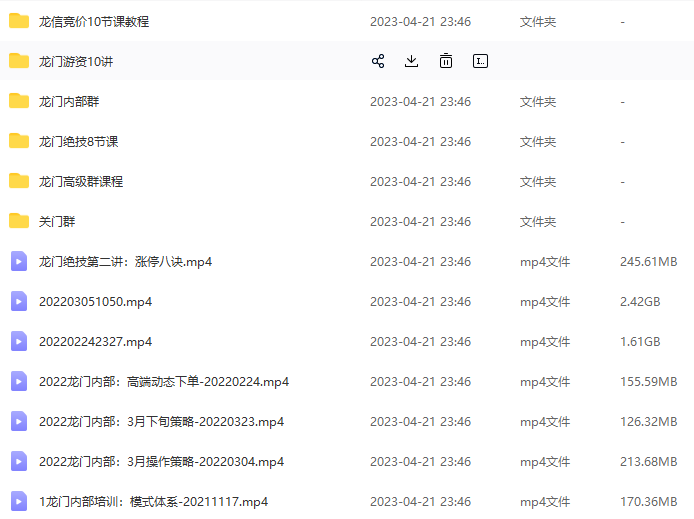 清北游资：龙门实战特训营缠龙内训课程视频