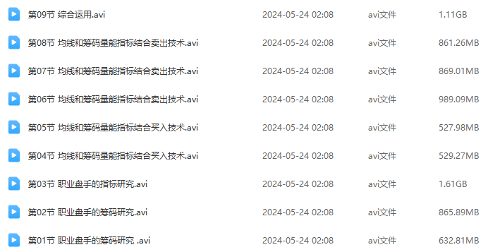 职业操盘手筹码技术视频共9课-解新忠