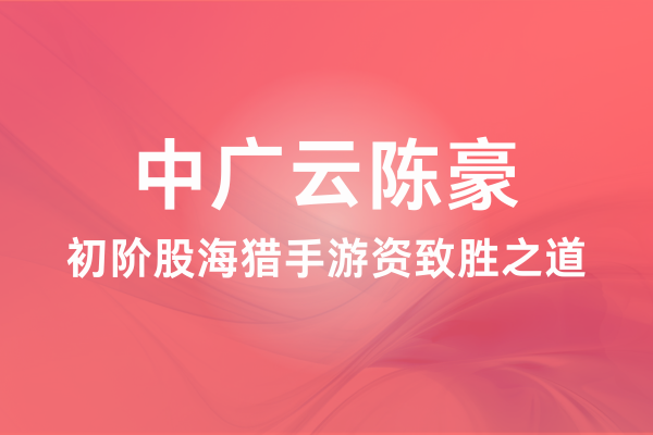 中广云陈豪初阶股海猎手游资致胜之道操盘盛典系统课