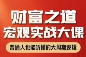 任泽平财富之道：宏观实战大课视频