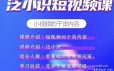 泛小识短视频课+电商课，短视频的干货内容【视频课程】