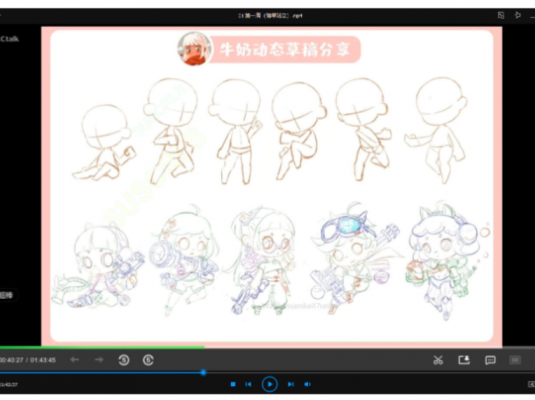 沸腾牛奶Q版人体团练第1期2021年4月结课的ipad插画课