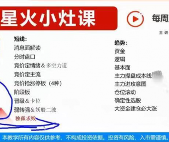 无为海平星火小灶课-海平星火操盘术