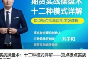 刘子阳期货实战操盘术课程-顶点极点实战应用中级课程:十二种模式详解